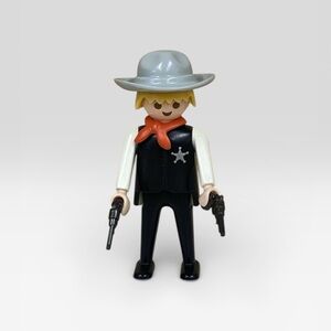 Vintage 1974 Playmobil Geobra Sheriff Figurine With 2 Guns Kids Toys
